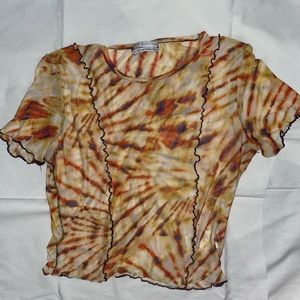 urban outfitters mesh 70s style top